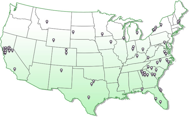 U.S. Map - Stair Lift Installations